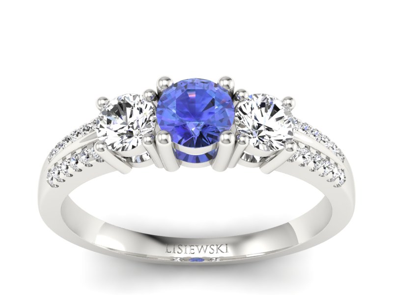 Pierścionek zaręczynowy z tanzanitem i brylantami - p16160bt