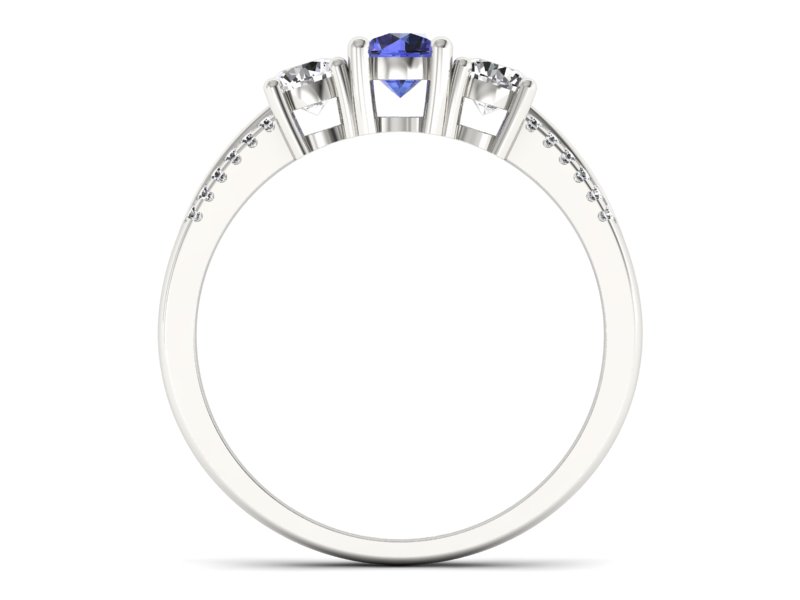 Pierścionek zaręczynowy z tanzanitem i brylantami - p16160bt — zdjęcie 2