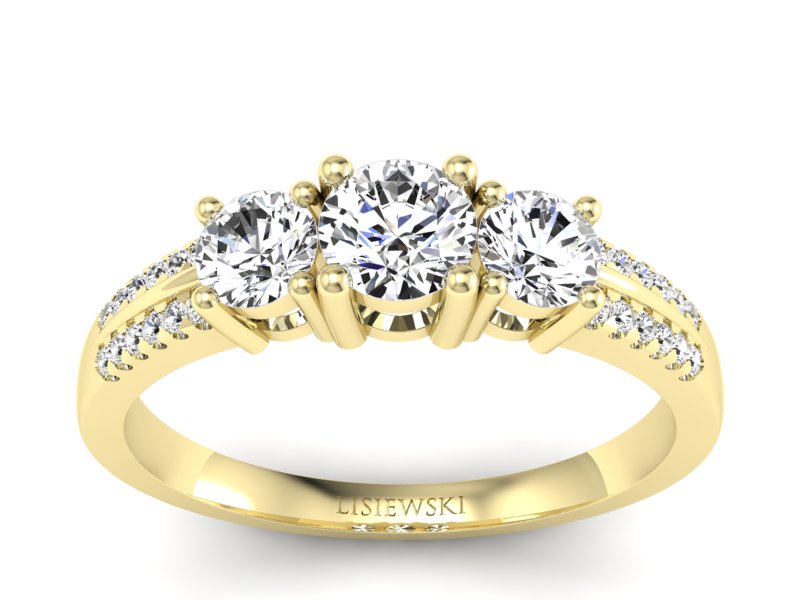 Złoty pierścionek z brylantami żółte złoto - p16160z