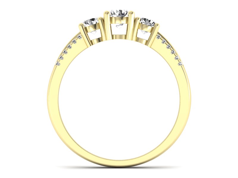 Złoty pierścionek z brylantami żółte złoto - p16160z — zdjęcie 2