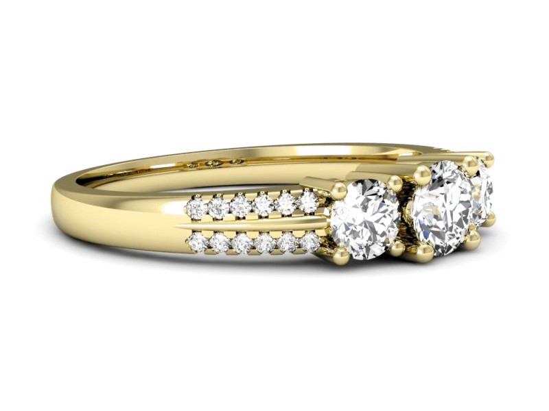 Złoty pierścionek z brylantami żółte złoto - p16160z — zdjęcie 5