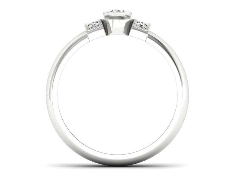 Złoty pierścionek z brylantami białe złoto - p16161bV — zdjęcie 2