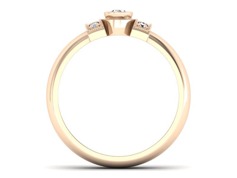 Złoty pierścionek z brylantami różowe złoto - p16161P — zdjęcie 2