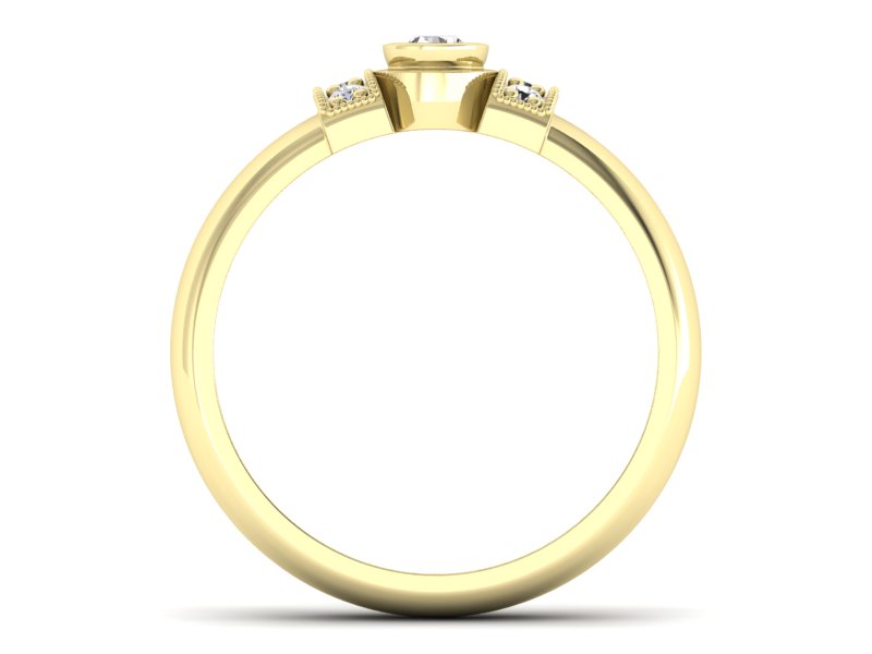 Złoty pierścionek z brylantami żółte złoto - p16161zP — zdjęcie 2