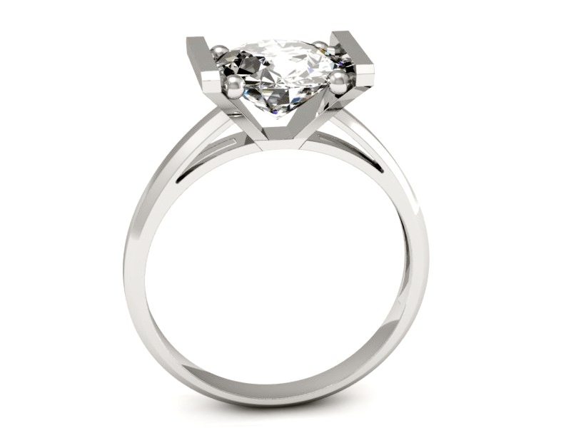 Złoty pierścionek z brylantem białe złoto - p16162b — zdjęcie 3