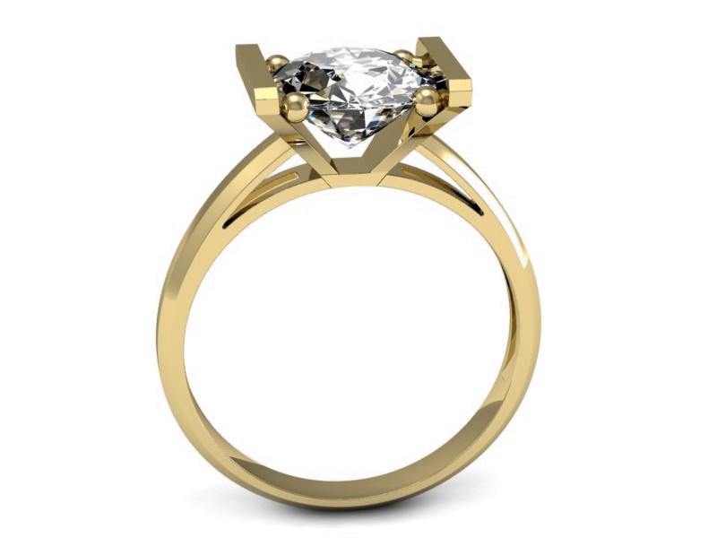 Złoty pierścionek z brylantem żółte złoto - p16162z — zdjęcie 3