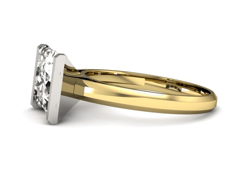 Pierścionek z diamentem żółte i białe złoto - p16162zb — zdjęcie 2