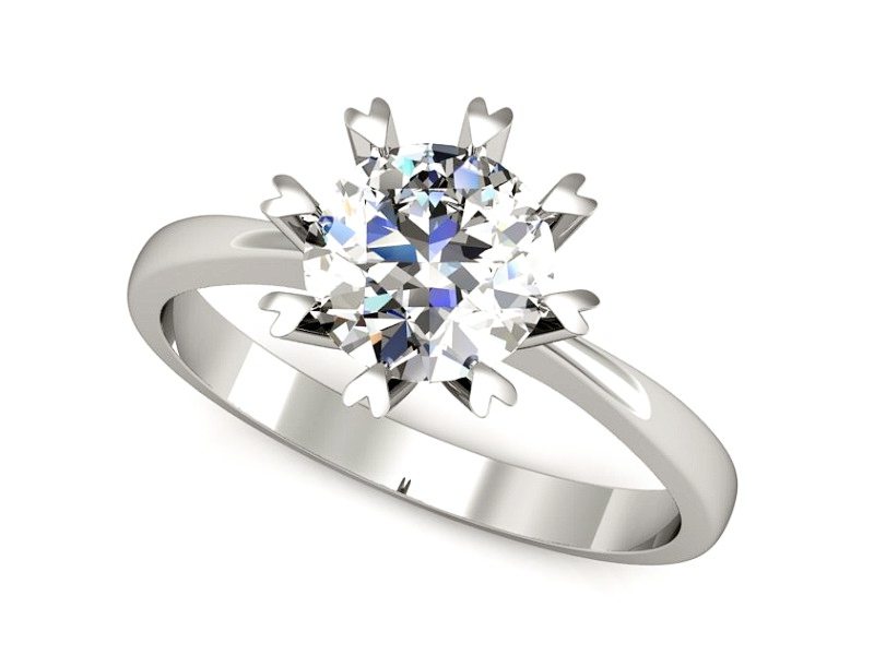 Złoty pierścionek z brylantem białe złoto - p16164b