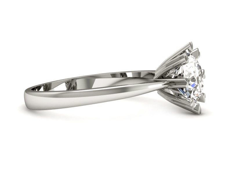 Złoty pierścionek z brylantem białe złoto - p16164b — zdjęcie 2