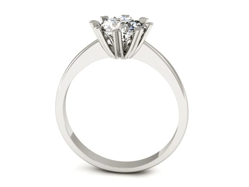 Złoty pierścionek z brylantem białe złoto - p16164b — zdjęcie 3