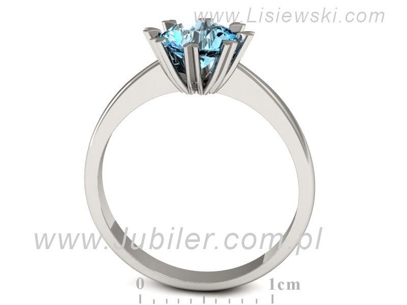 Złoty pierścionek z topazem białe złoto - p16164ba — zdjęcie 3