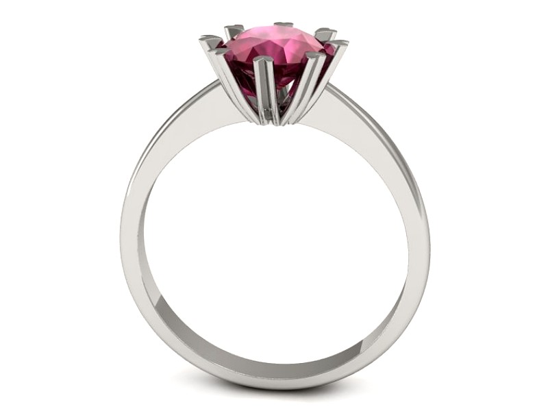 Złoty pierścionek z rubinem białe złoto - p16164br — zdjęcie 3