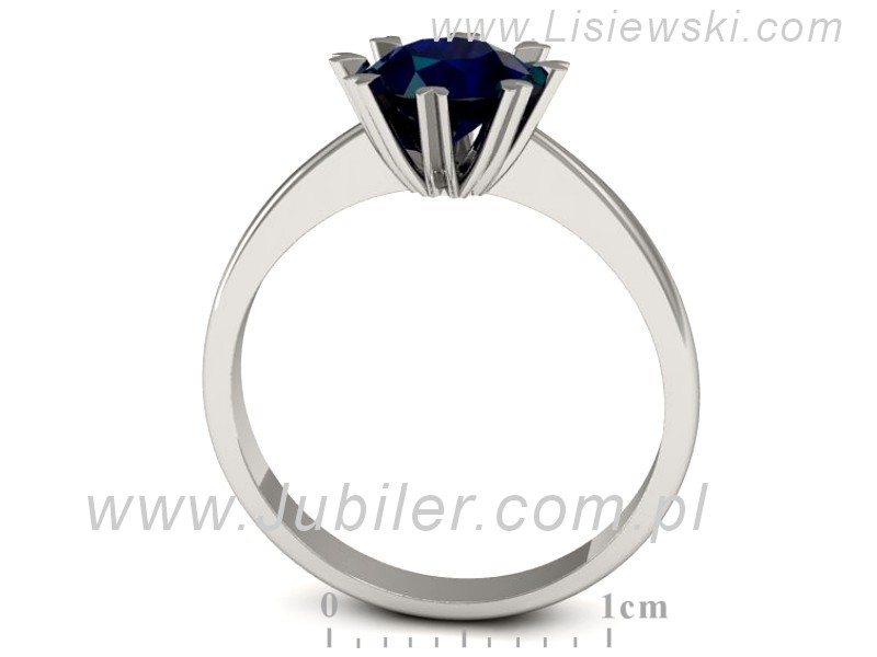 Złoty pierścionek z szafirem białe złoto - p16164bsz — zdjęcie 3