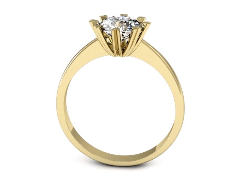 Złoty pierścionek z brylantem żółte złoto - p16164z — zdjęcie 3