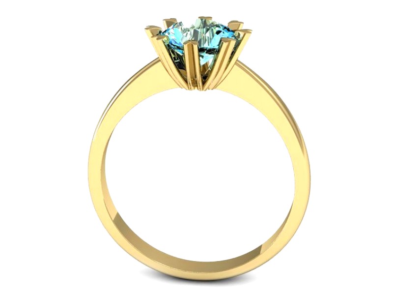 Złoty pierścionek z topazem żółte złoto - p16164za — zdjęcie 3