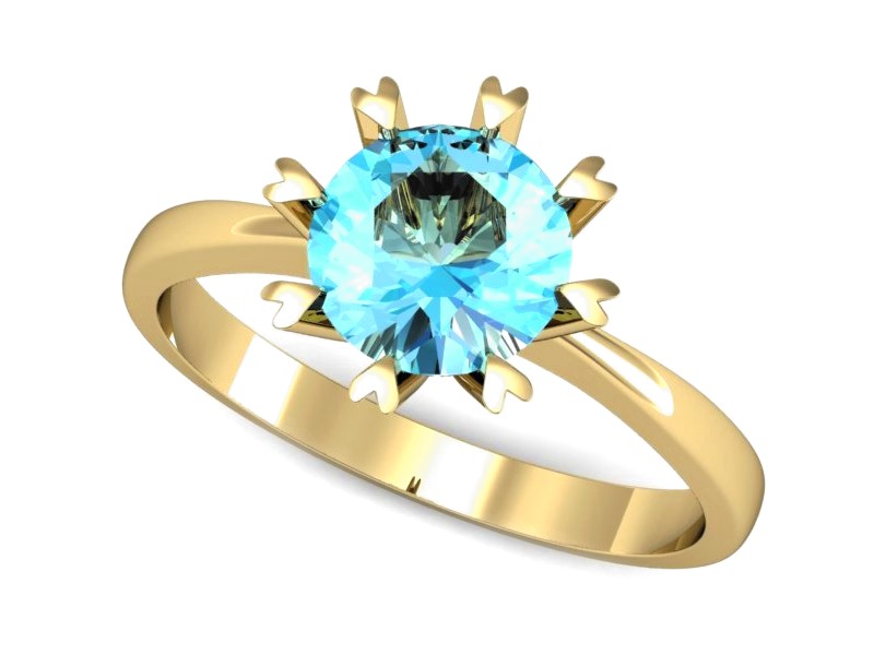 Złoty pierścionek z topazem żółte złoto - p16164za