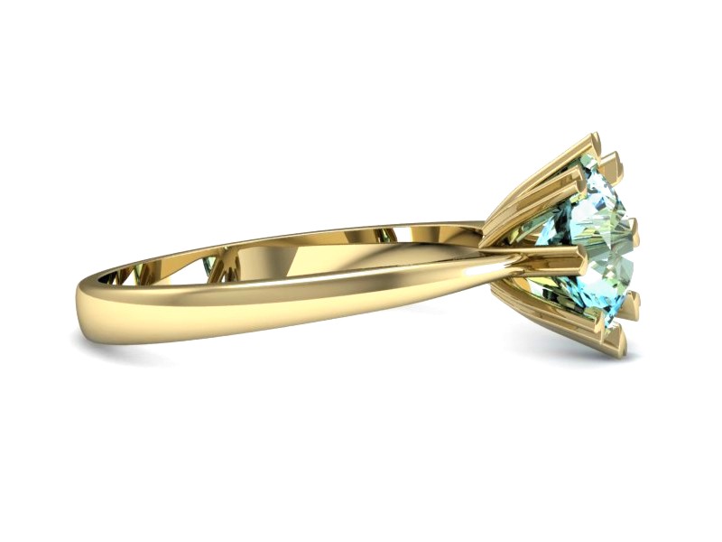 Złoty pierścionek z topazem żółte złoto - p16164za — zdjęcie 2