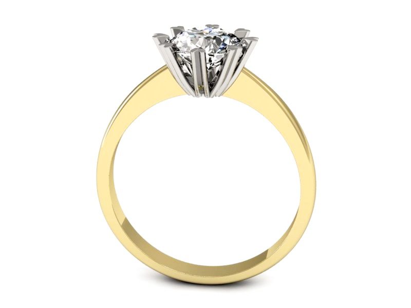 Pierścionek z diamentem żółte i białe złoto - p16164zb — zdjęcie 3