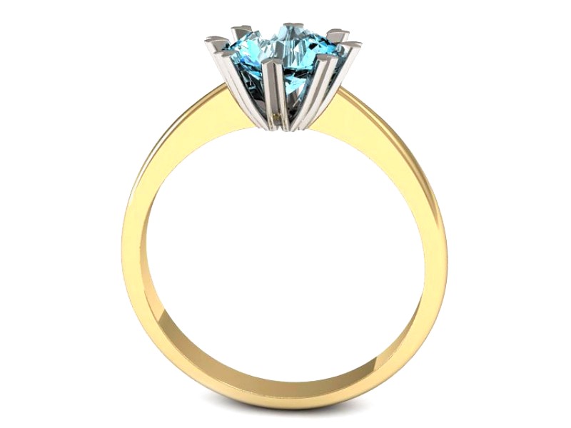 Pierścionek z topazem żółte białe złoto - p16164zba — zdjęcie 3