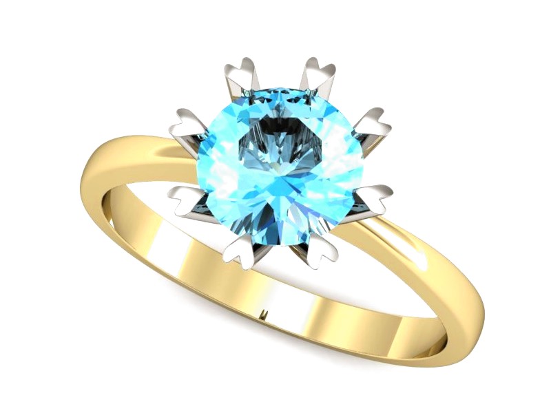 Pierścionek z topazem żółte białe złoto - p16164zba