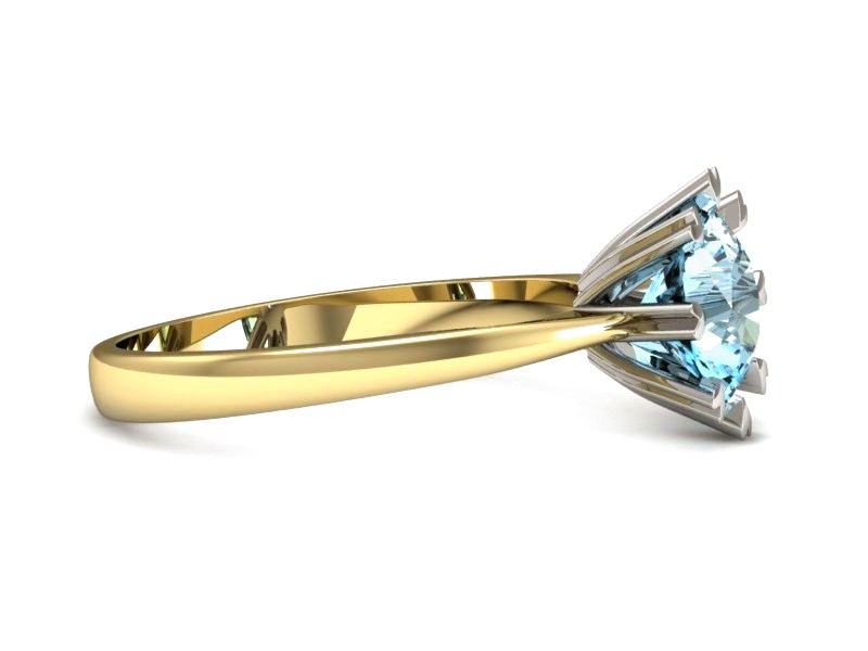 Pierścionek z topazem żółte białe złoto - p16164zba — zdjęcie 2
