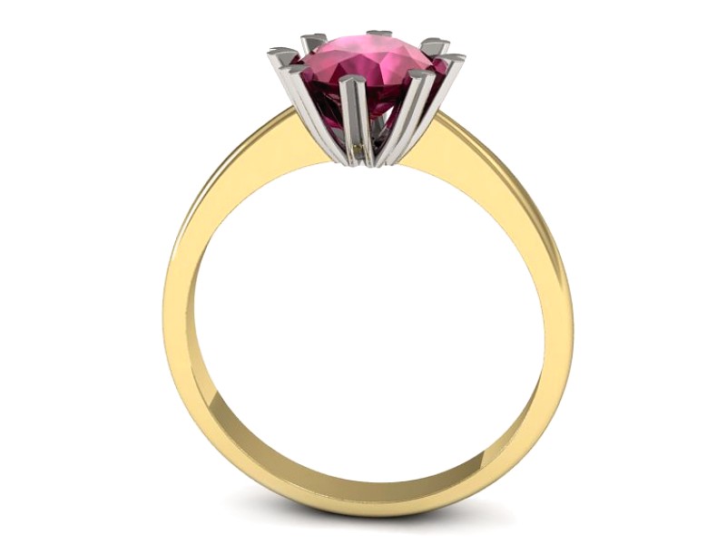 Pierścionek z rubinem żółte białe złoto - p16164zbr — zdjęcie 3