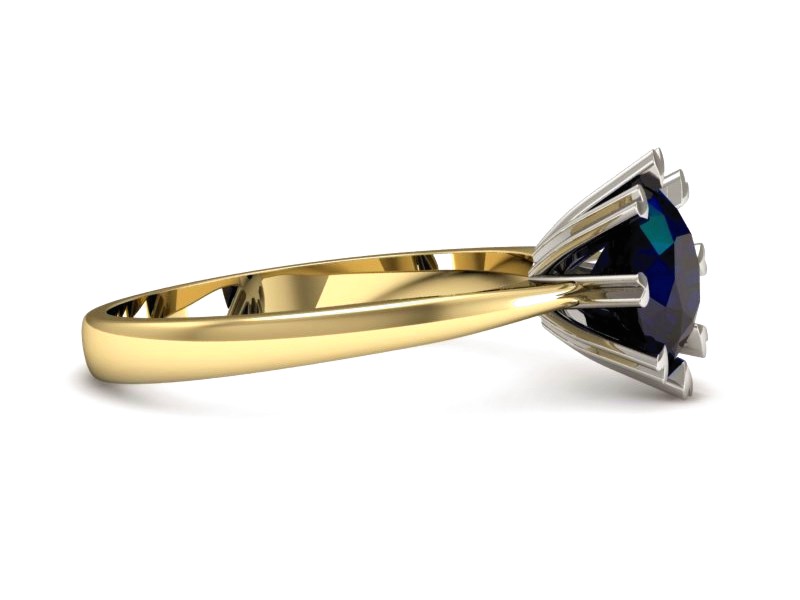 Pierścionek z szafirem żółte białe złoto - p16164zbsz — zdjęcie 2