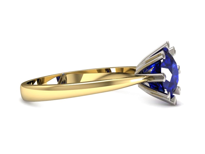 Pierścionek z szafirem żółte białe złoto - p16164zbszc — zdjęcie 2