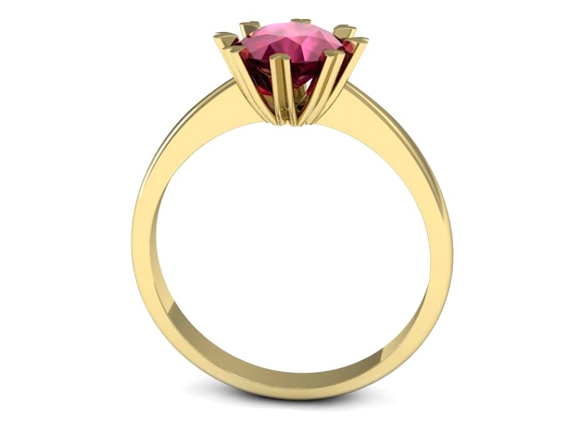 Złoty pierścionek z rubinem żółte złoto - p16164zr — zdjęcie 3