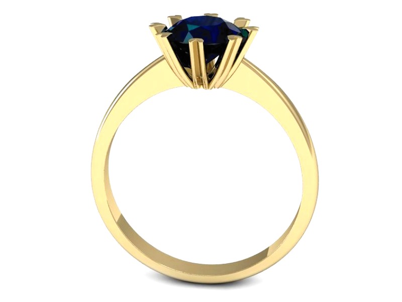 Złoty pierścionek z szafirem żółte złoto - p16164zsz — zdjęcie 3