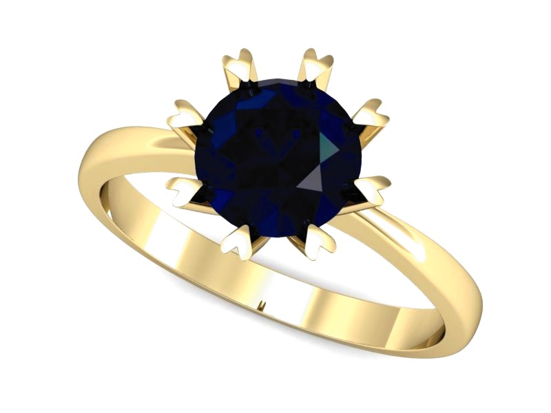 Złoty pierścionek z szafirem żółte złoto - p16164zsz