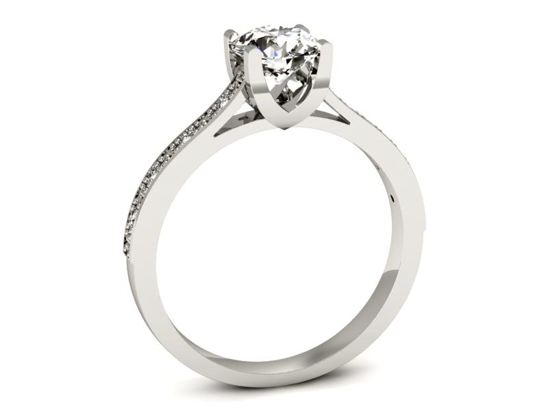 Złoty pierścionek z brylantami białe złoto - p16165b — zdjęcie 3