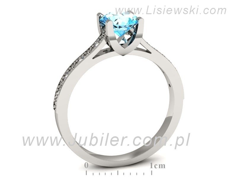 Pierścionek z topazem i brylantami białe złoto - p16165ba — zdjęcie 3