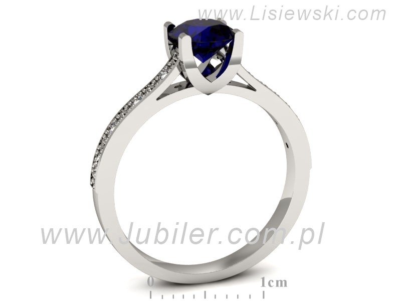 Złoty pierścionek ze spinelem i brylantami - p16165bsp — zdjęcie 3