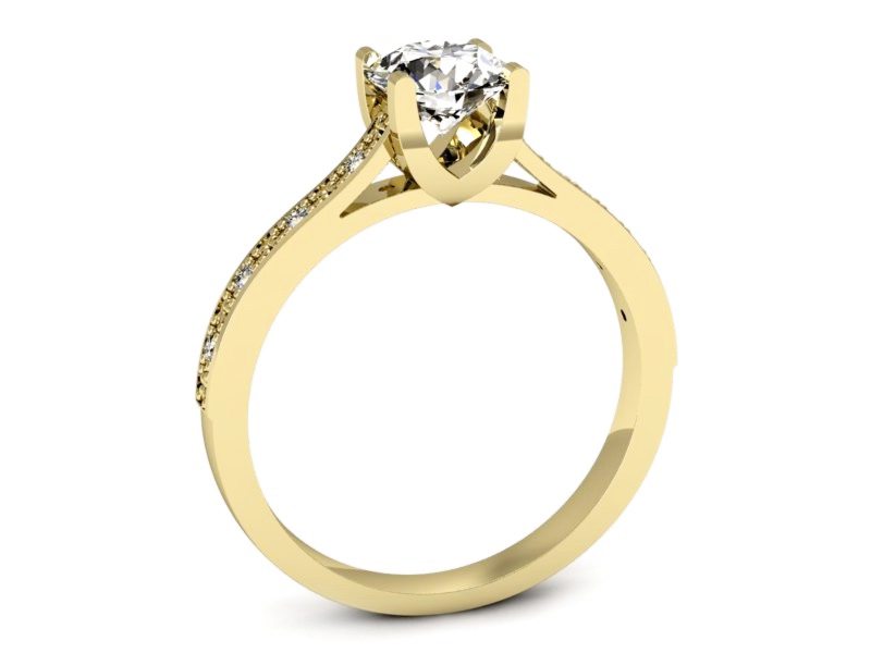 Złoty pierścionek z brylantami żółte złoto - p16165z — zdjęcie 3