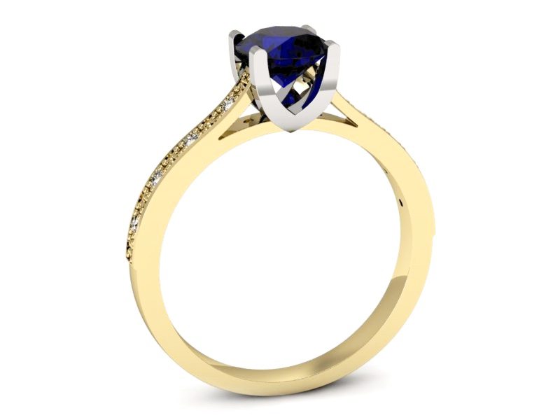 Złoty pierścionek spinel z brylantami - p16165zbsp — zdjęcie 3