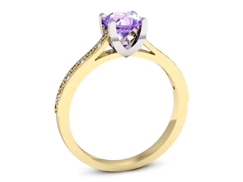 Pierścionek z tanzanitem i brylantami - p16165zbt — zdjęcie 3