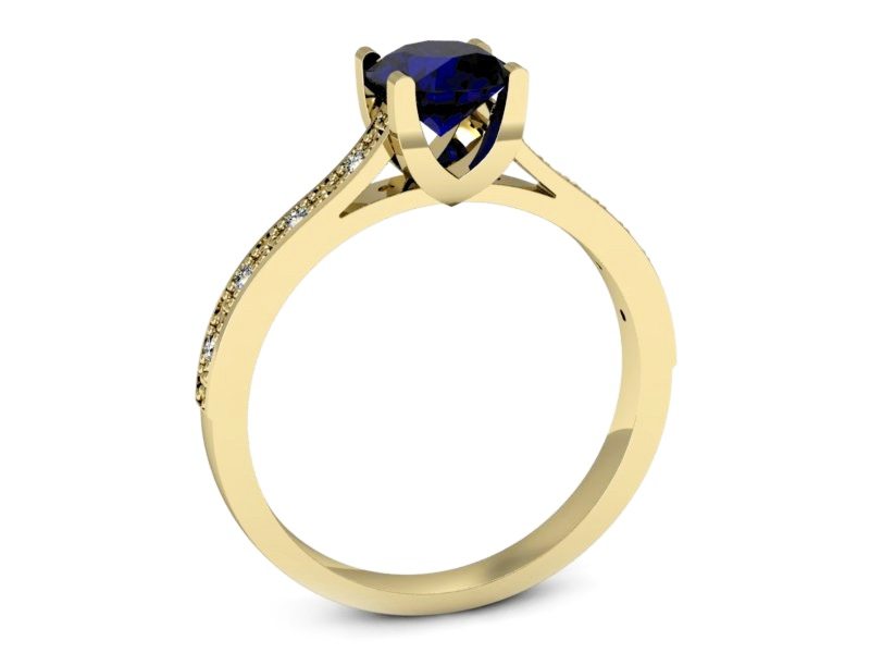 Złoty pierścionek ze spinelem i brylantami - p16165zsp — zdjęcie 3