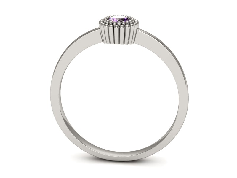 Złoty pierścionek z ametystem białe złoto - p16166bat — zdjęcie 3