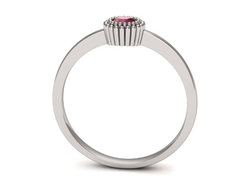 Złoty pierścionek z rubinem białe złoto - p16166br — zdjęcie 3