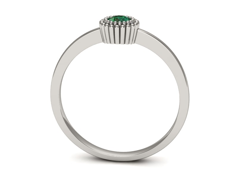 Złoty pierścionek ze szmaragdem - p16166bsm — zdjęcie 3