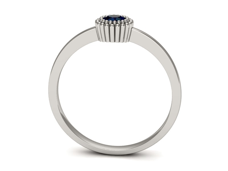 Złoty pierścionek z szafirem białe złoto - p16166bsz — zdjęcie 3