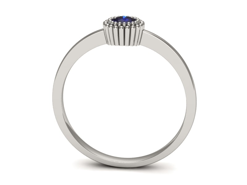 Złoty pierścionek z szafirem białe złoto - p16166bszc — zdjęcie 3