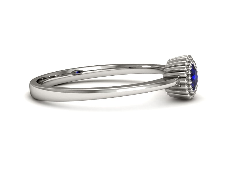 Złoty pierścionek z szafirem białe złoto - p16166bszc — zdjęcie 2