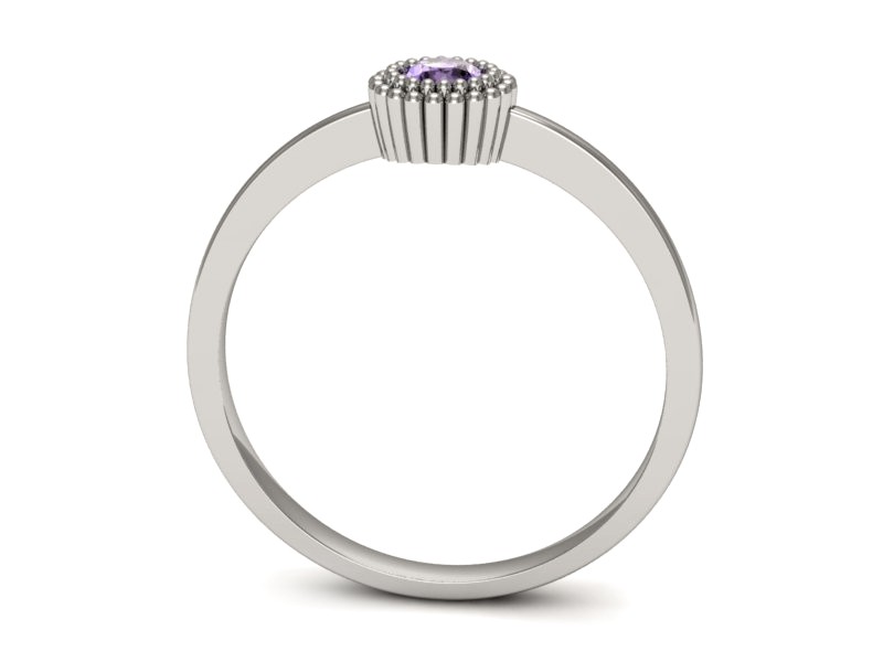 Złoty pierścionek z tanzanitem białe złoto - p16166bt — zdjęcie 3