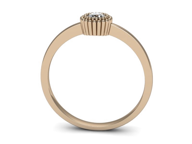 Złoty pierścionek z brylantem różowe złoto - p16166c — zdjęcie 3