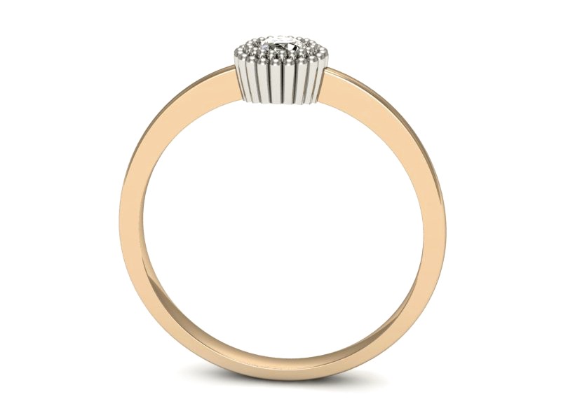 Pierścionek z brylantem różowe i białe złoto - p16166cb — zdjęcie 3