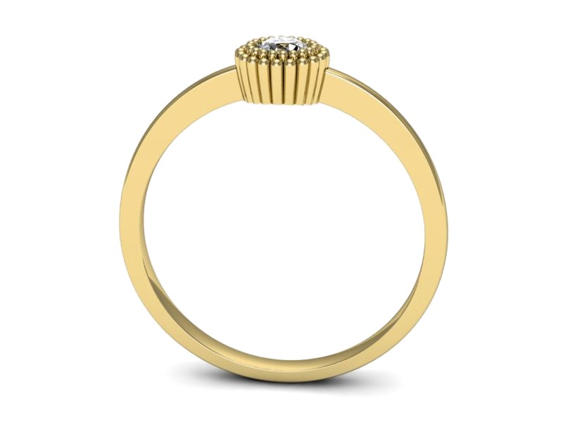 Złoty pierścionek z brylantem żółte złoto - p16166z — zdjęcie 3