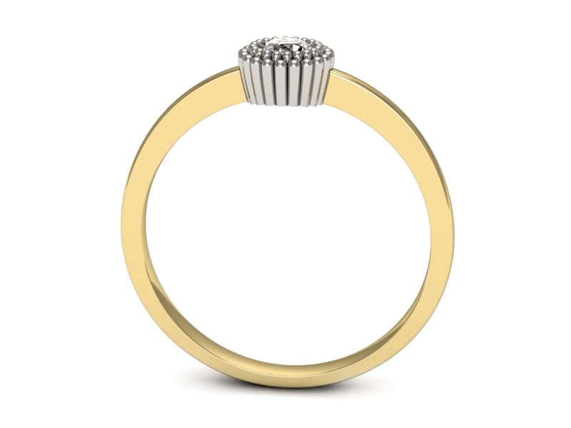 Pierścionek z diamentem żółte i białe złoto - p16166zb — zdjęcie 3