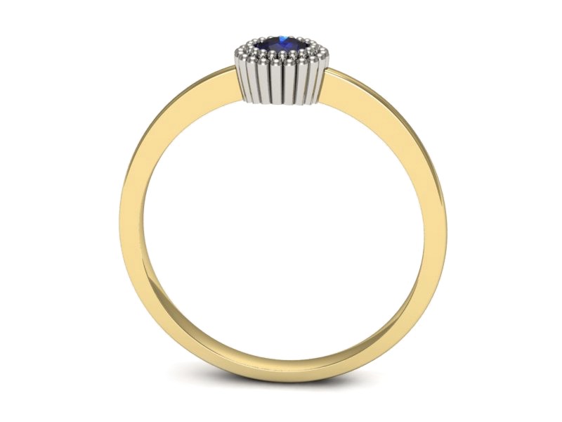 Pierścionek z szafirem żółte białe złoto - p16166zbszc — zdjęcie 3